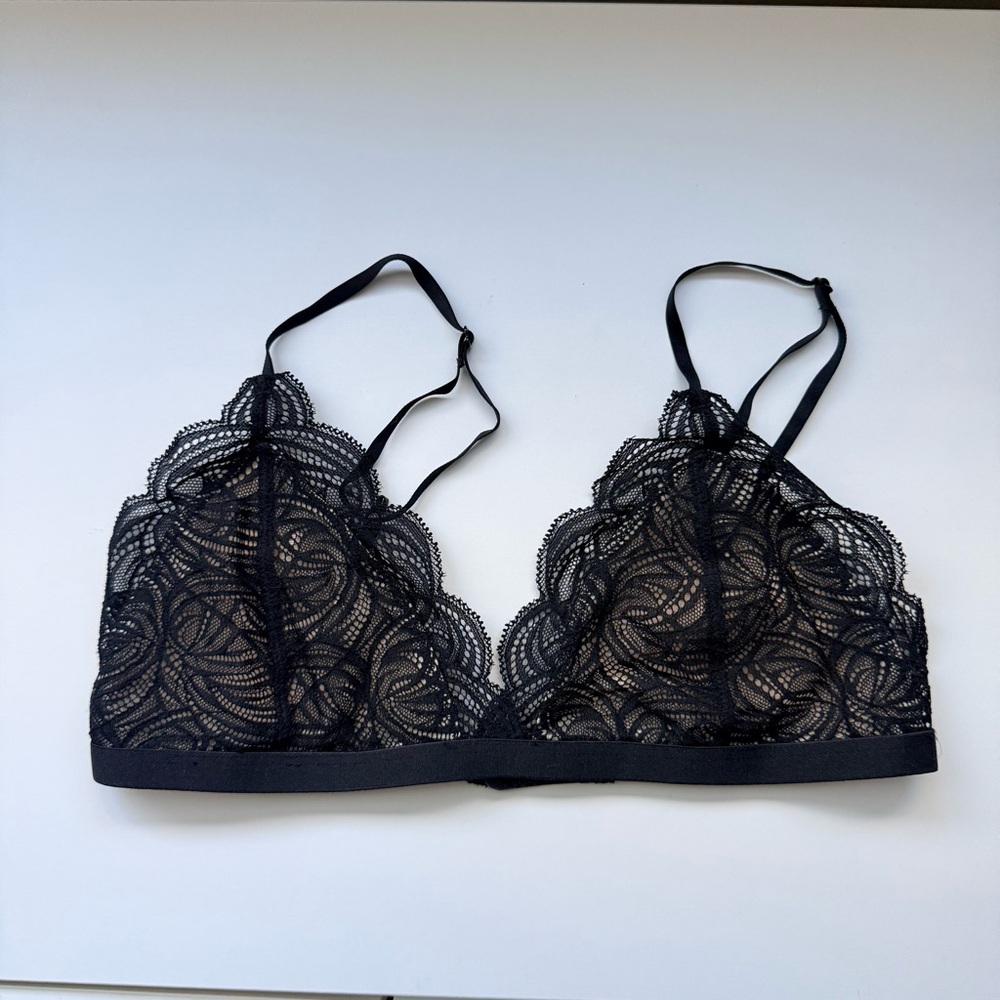 Talula Monterey Bralette Size Medium in Black/Cream